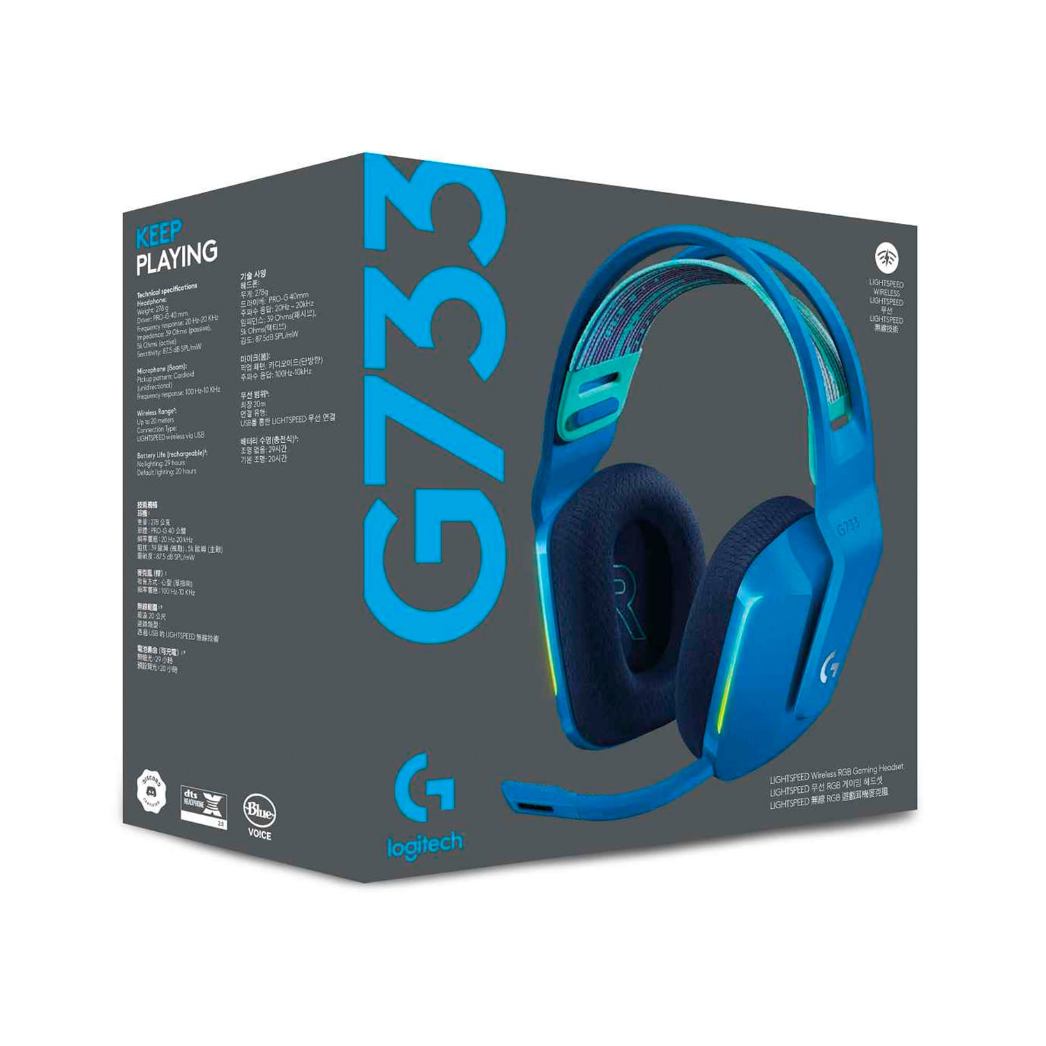 Audifono Gamer C/Microf Logitech G733 Lightspeed Blue