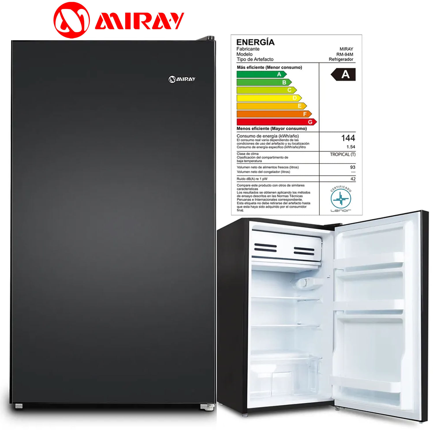 Frigobar Refrigeradora Miray RM-94M 93 Litros