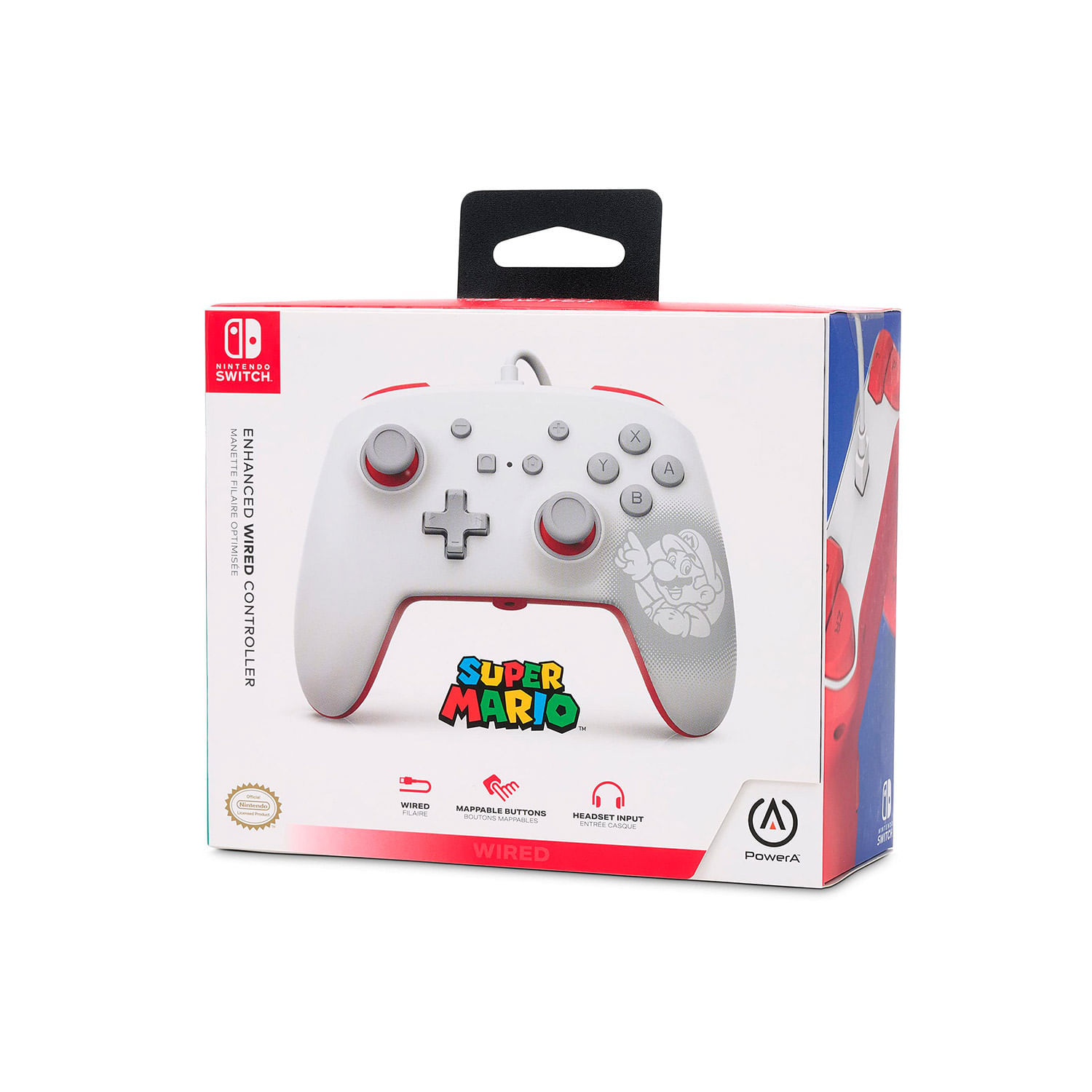 Mando Pro PowerA Con Cable Nintendo Switch Mario White