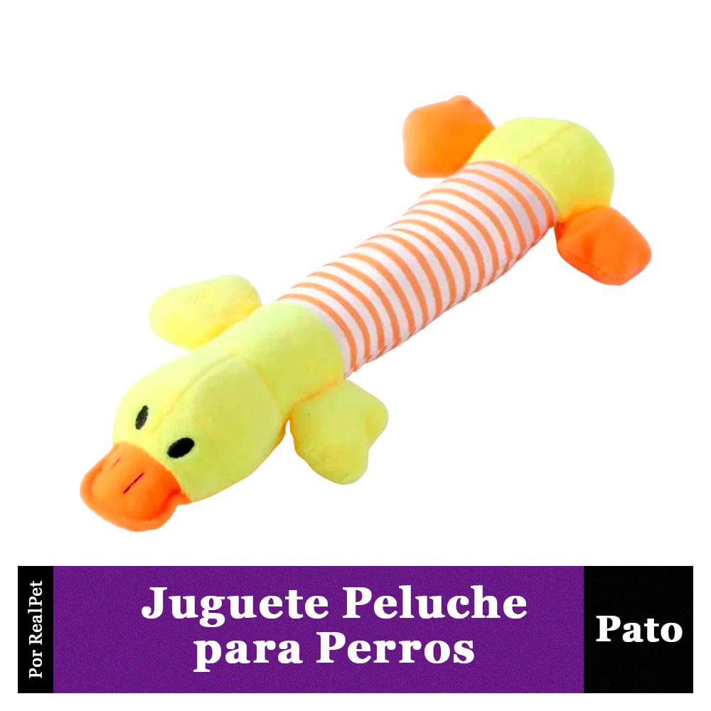 Juguete Peluche Pato con Sonido para Perro o Gato