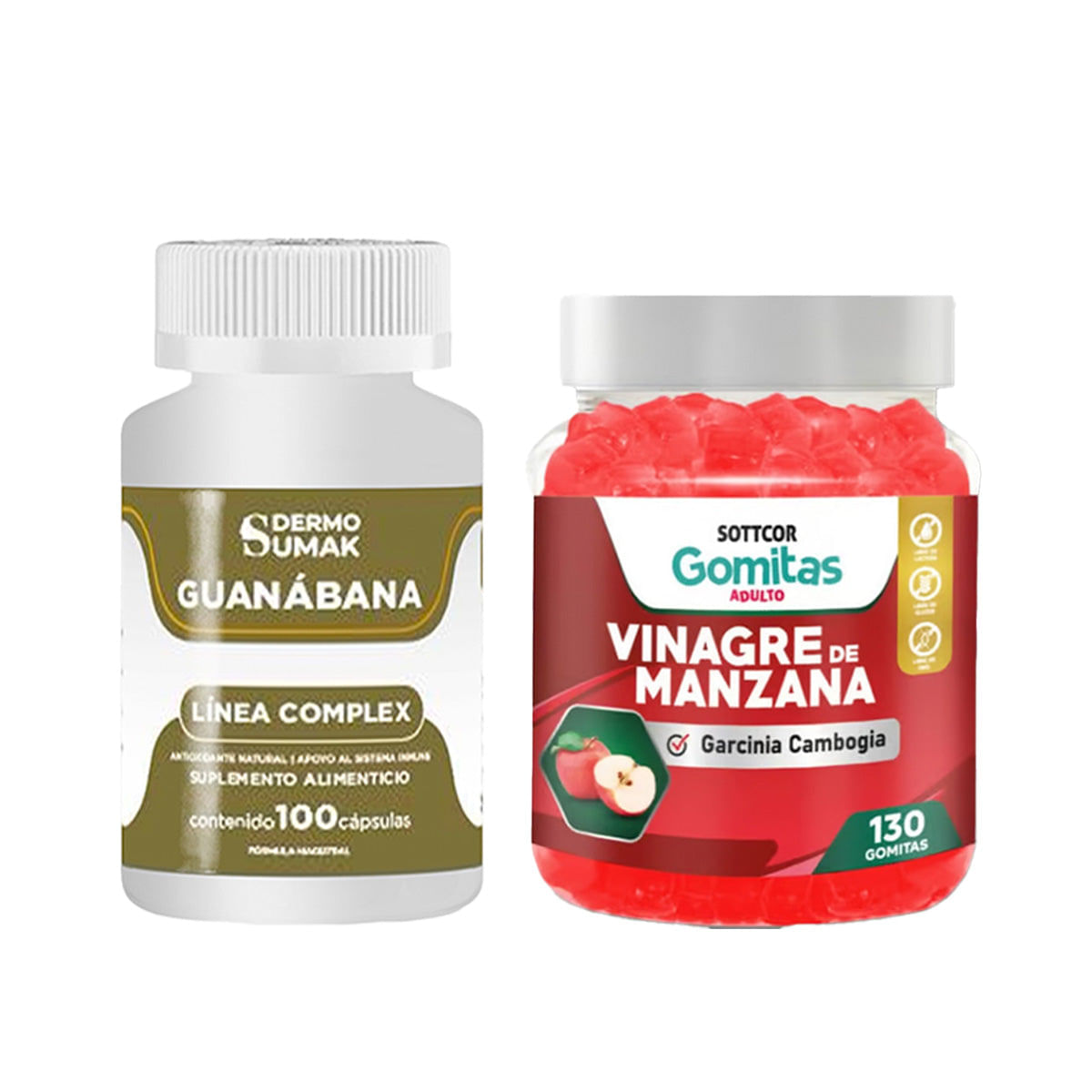 Guanabana Complex Antioxidante Natural 100 Cap - Dermo Sumak|Gomitas de Vinagre de Manzana