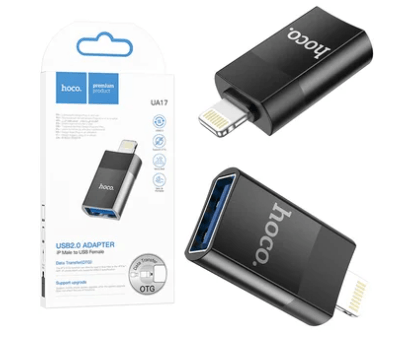 ADAPTADOR OTG LIGHTNING MACHO A USB 2.0 HEMBRA HOCO UA17 IPHONE