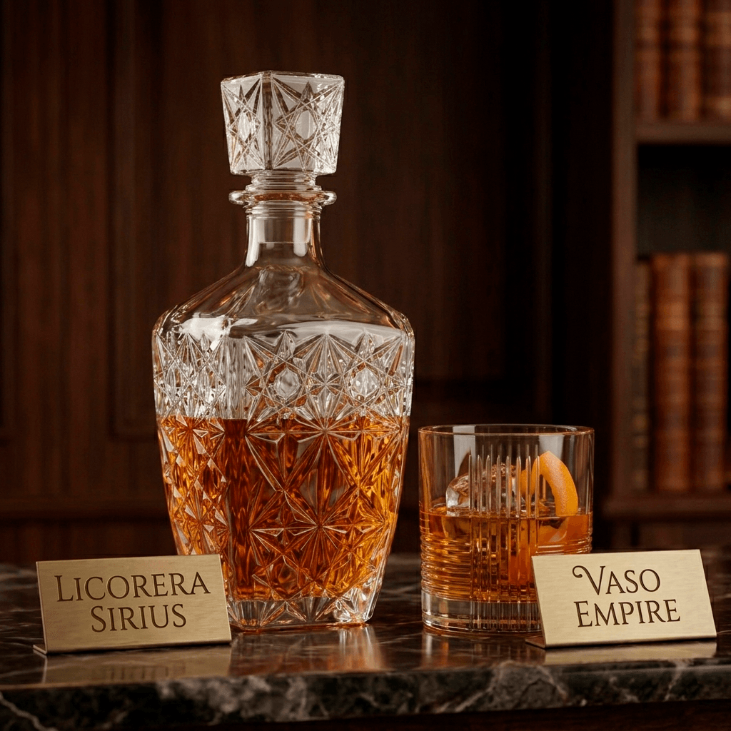 Jgo 8pc Vasos 330ml + Hielera de Bar 1L + Whiskera, Escoces 1L