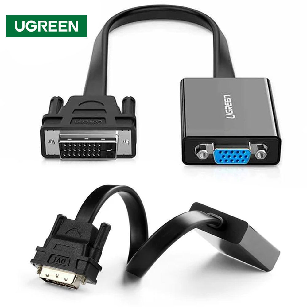 Adaptador Convertidor DVI D 24+1 a VGA activo UGREEN Cable Plano