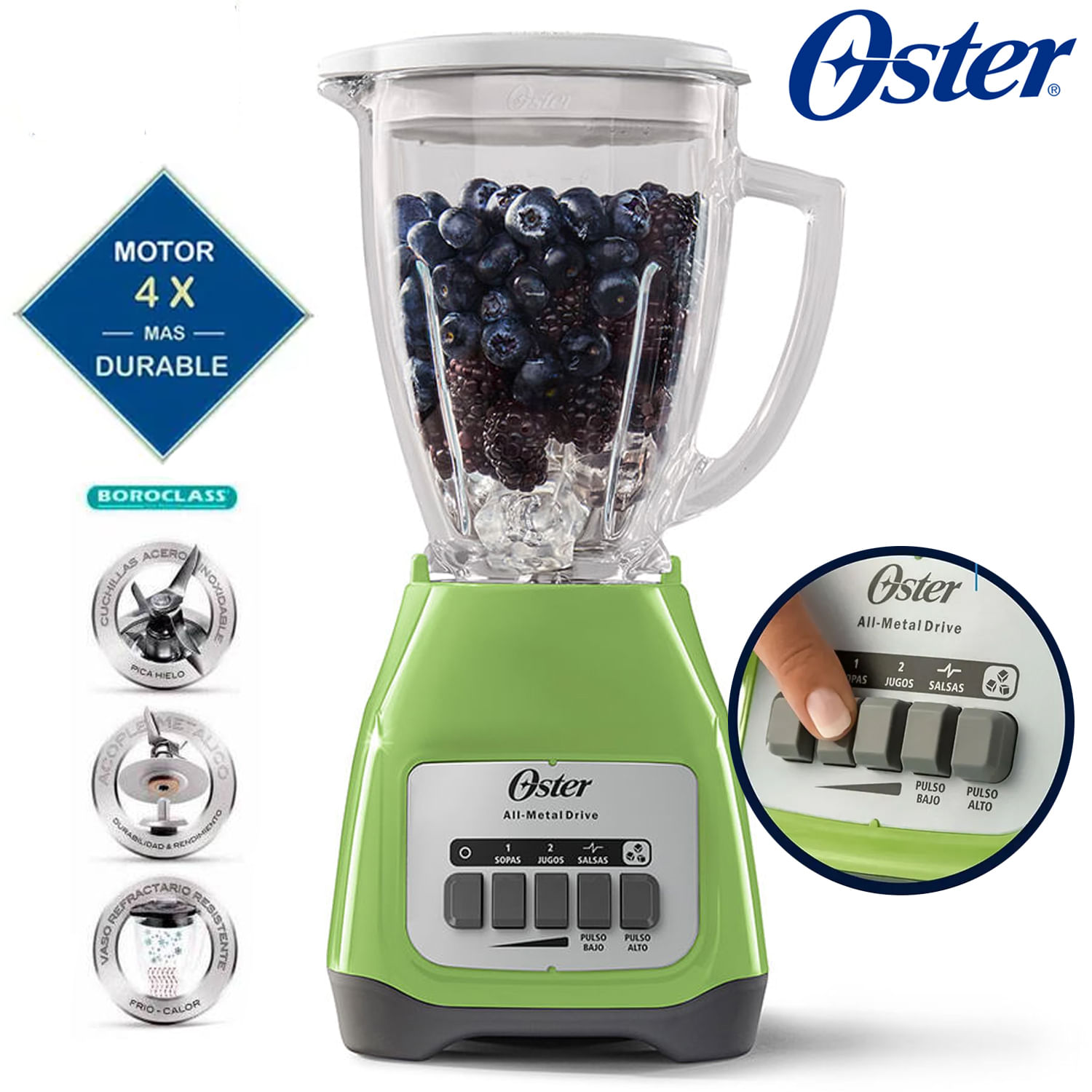Licuadora Oster 2V mas Pulso 1 25lt BLSTKAG-KPB