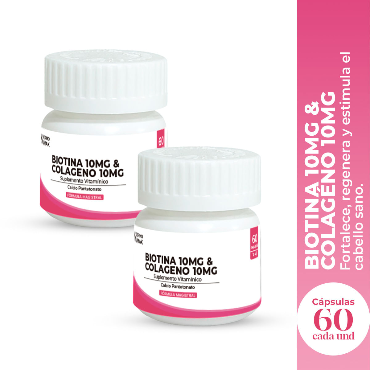 Biotina 10mg & Colageno 100mg 90cápsulas Dermo Sumak 2und
