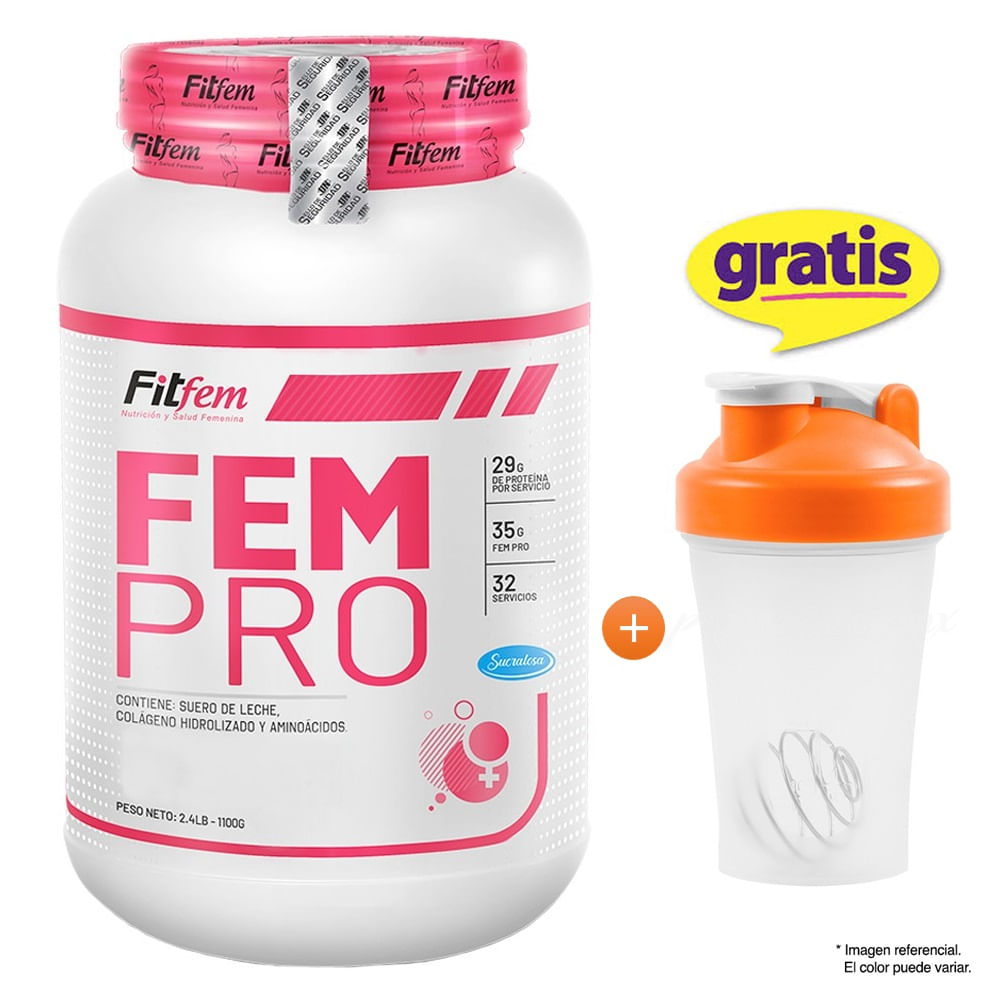 Proteína Fitfem Fem pro 1.1kg Vainilla + Shaker