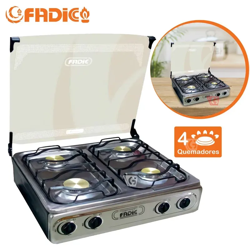 Cocina de mesa con tapa de vidrio Fadic clásic 22 4H