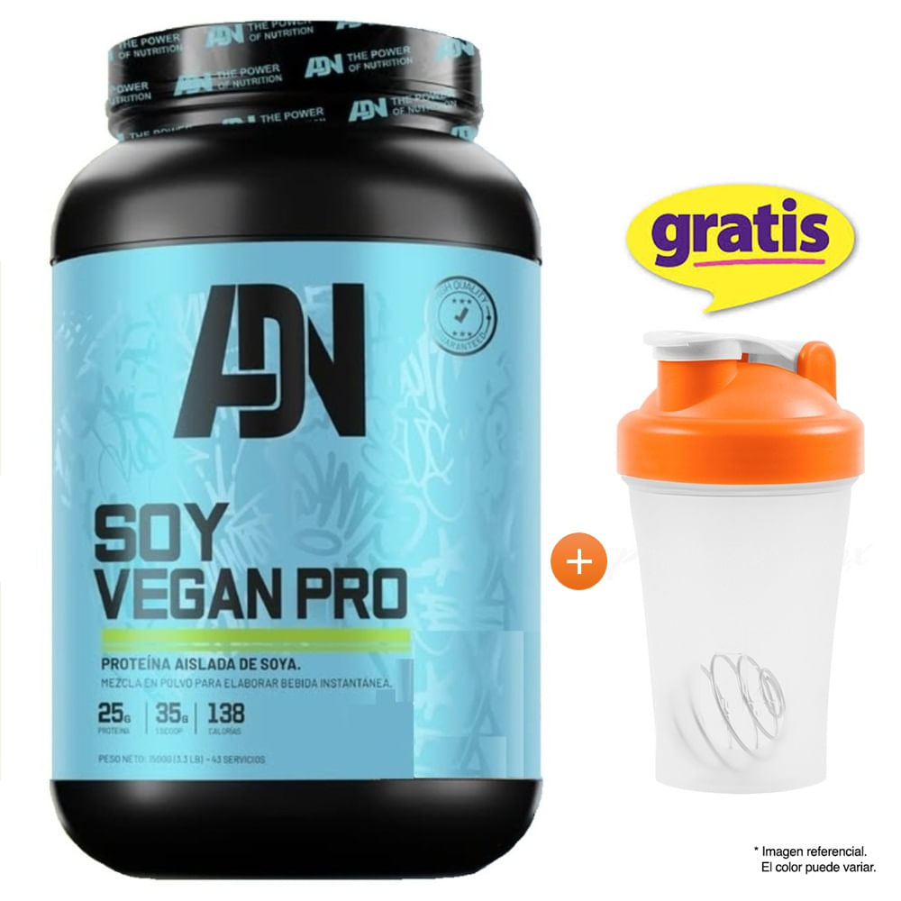 Proteína Adn Soy Vegan Protein 1.5 kg Chocolate Shaker