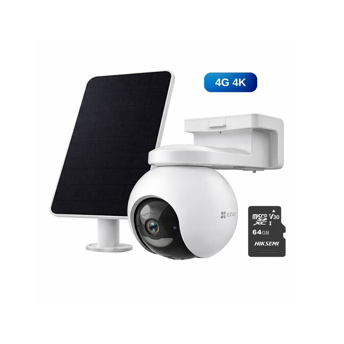 Cámara seguridad EB8 4G 2K + Micro SD 64GB con batería y rotación 360° con panel solar - Ezviz