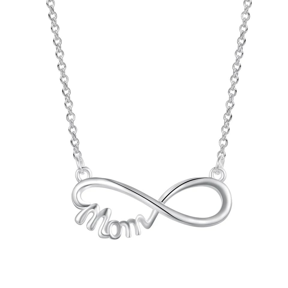 Collar mamá infinito plateado