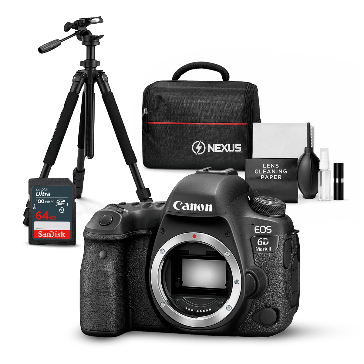 Cámara Canon EOS 6D Mark II (Cuerpo solo) + Kit Ultimate de accesorios