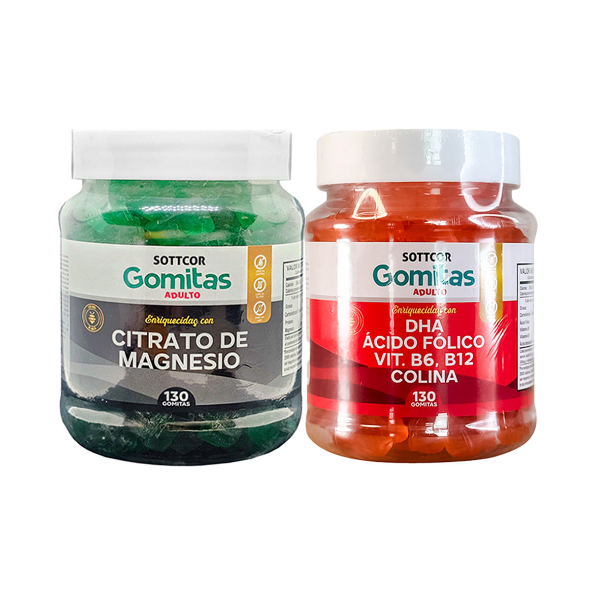 Gomitas Adulto Citrato de Magnesio +Gomitas DHA Ácido Fólico