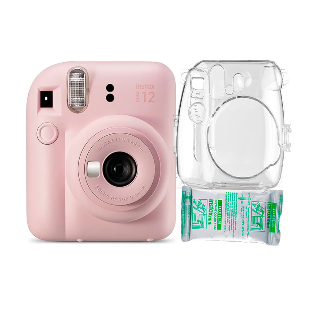 Camara Fujifilm Instax Mini 12 Rosado Flor+Estuche Transpa+Pelix10