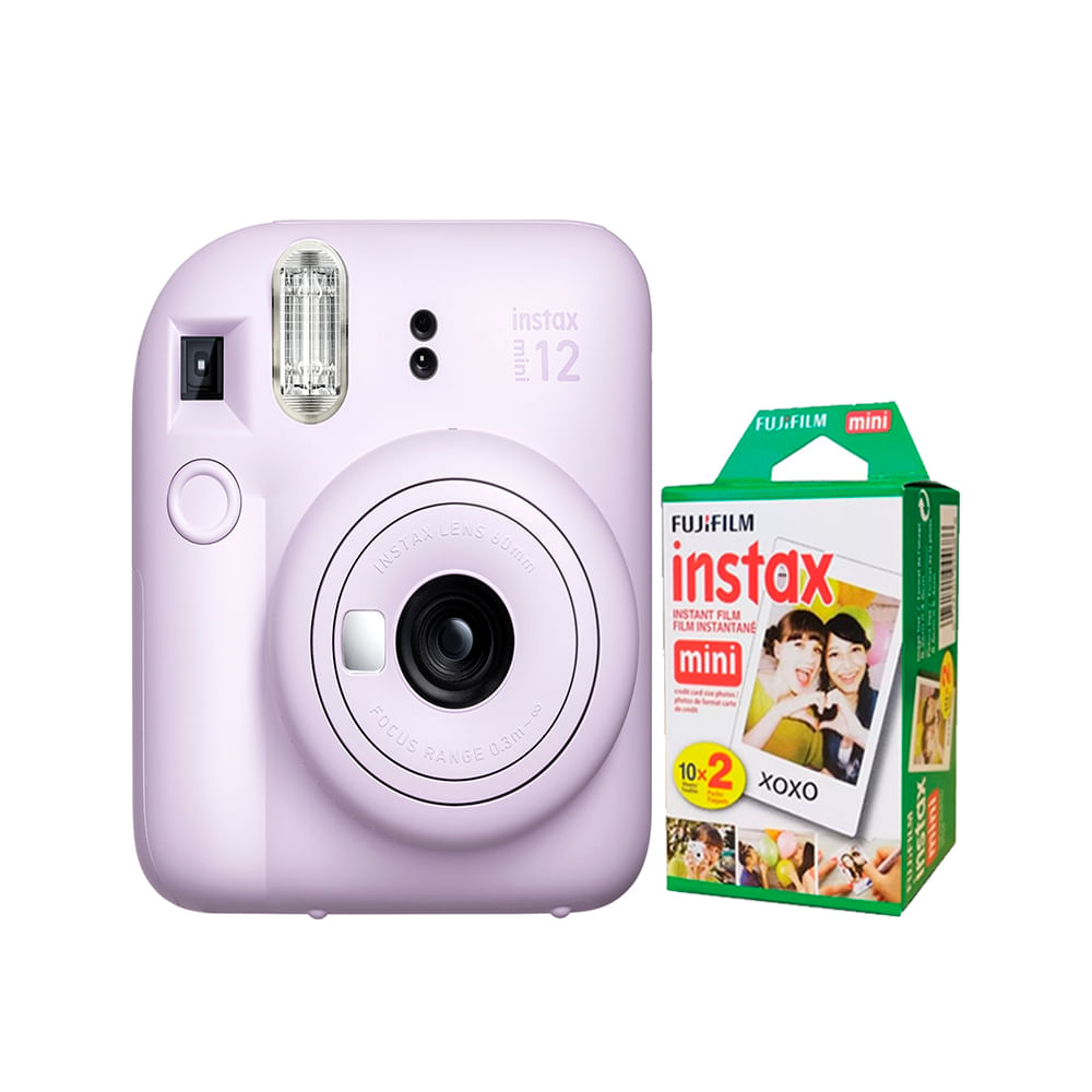 Camara  Fujifilm Instax Mini 12 Lila+Pack de Pelicula x20