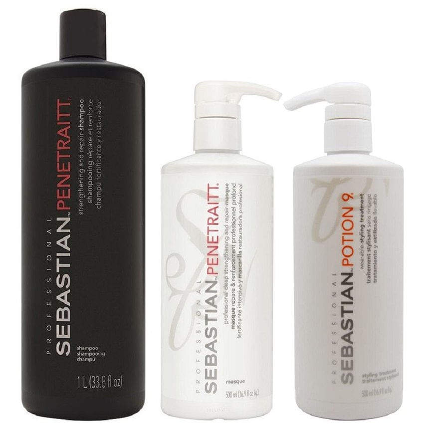 Shampoo 1000ml + Mascarilla + Crema Potion9 Sebastian Penetraitt