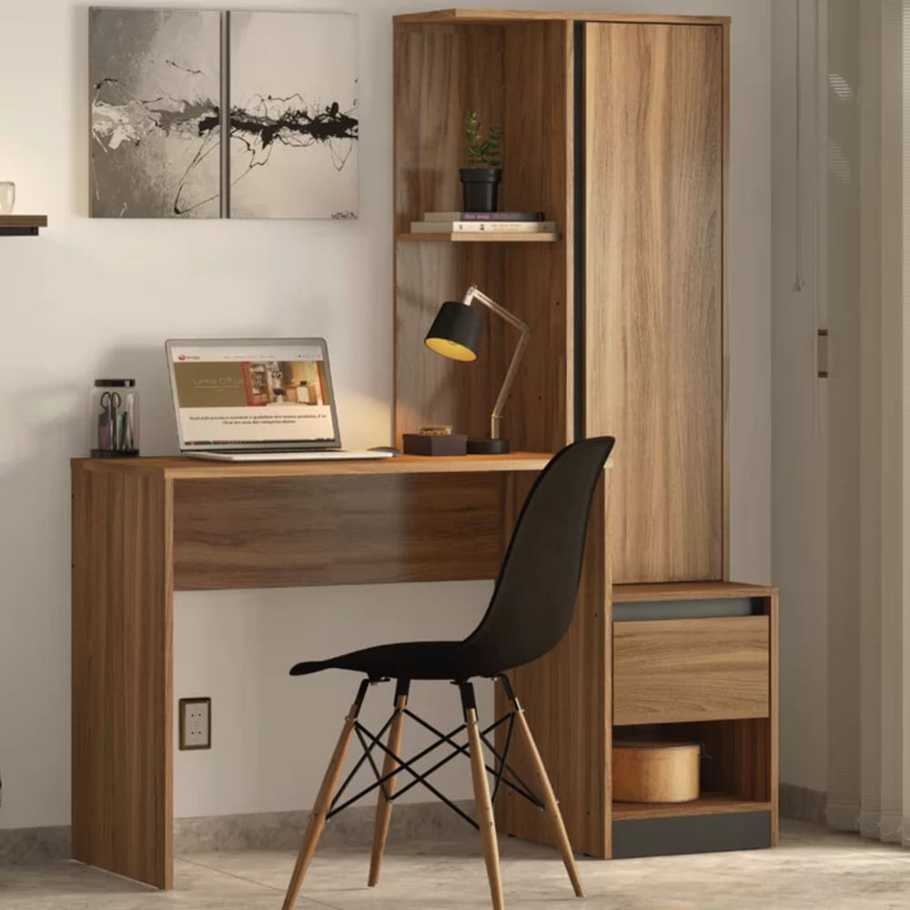 Escritorio con Organizador Moore color Marrón 1 cajón 1 puerta TU MESITA