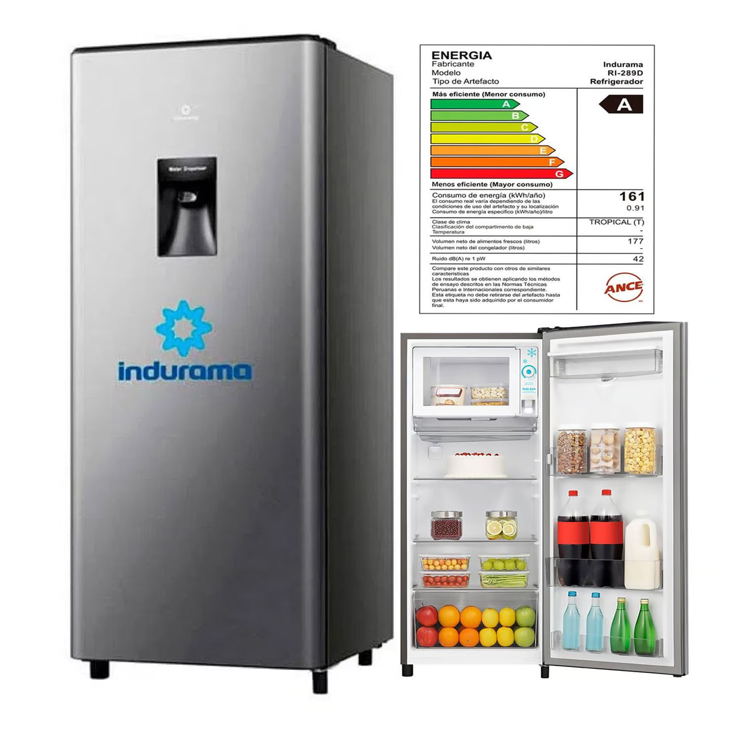 Refrigeradora Indurama RI-289D 177 Litros