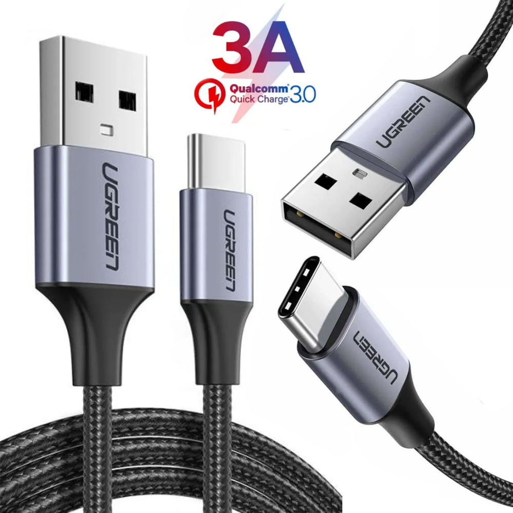 Cable USB a tipo C UGREEN 3A carga rápida 2 Metros QC 3.0 480Mbps