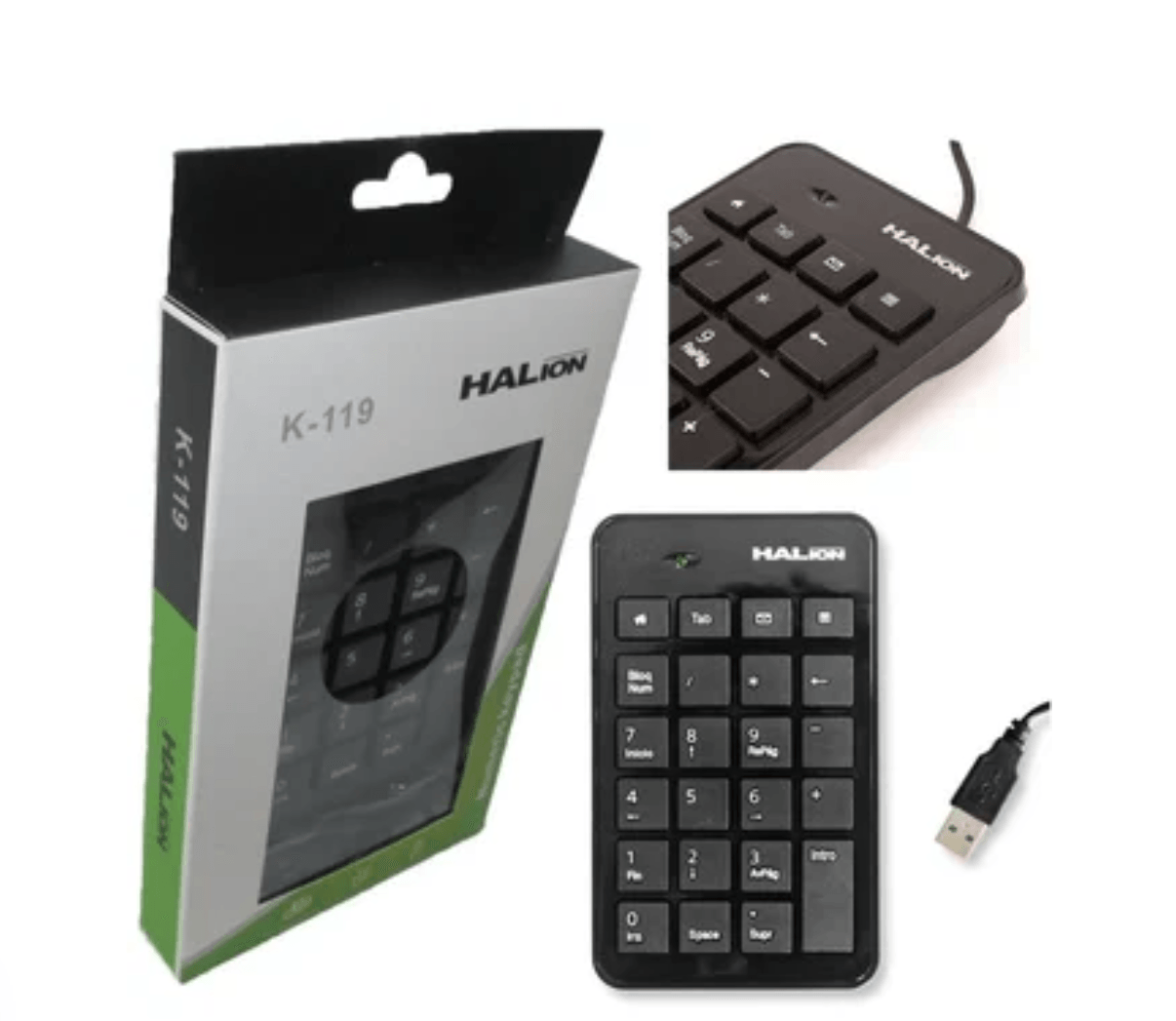 Teclado Numérico Halion Usb K-119 Cable 1.4m 23 Teclas