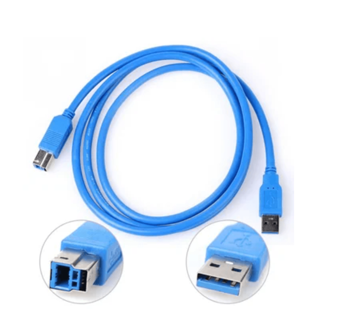 Cable Para Impresora Escaner Usb 3.0 1.5 Metros Mas Velocidad De Transferencia - Azul