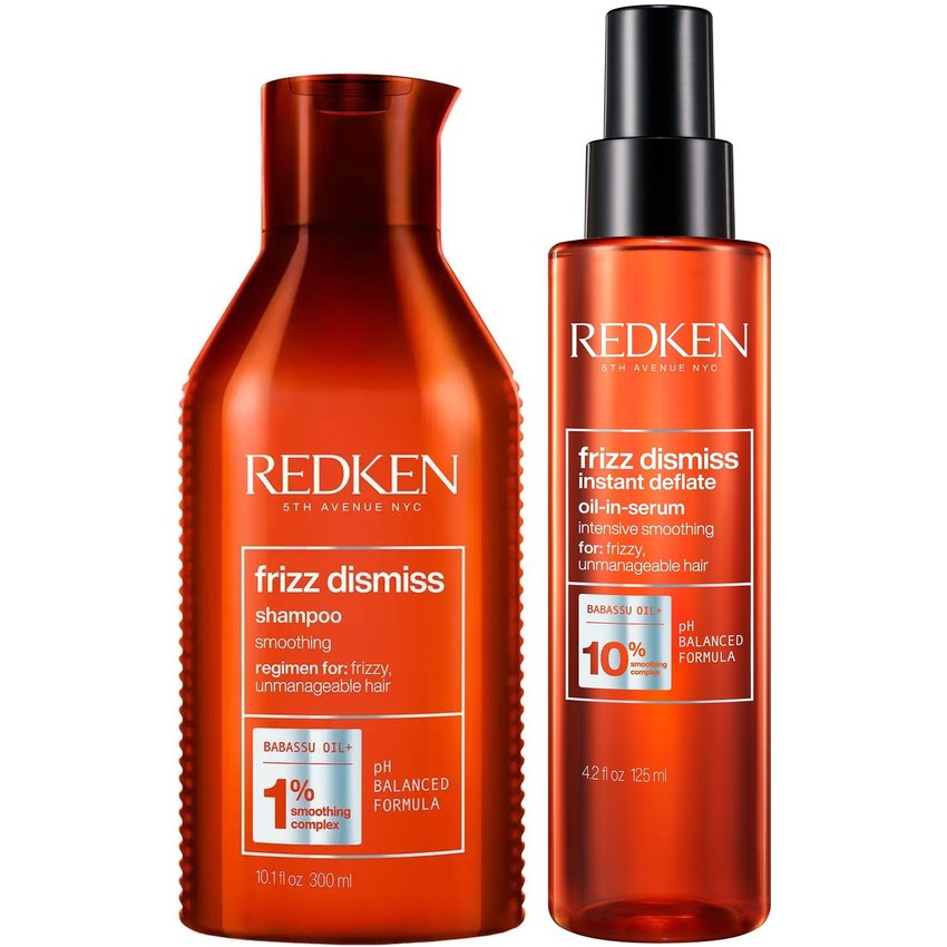Shampoo Anti Frizz 300ml + Sérum Instant Deflate Redken Frizz Dismiss