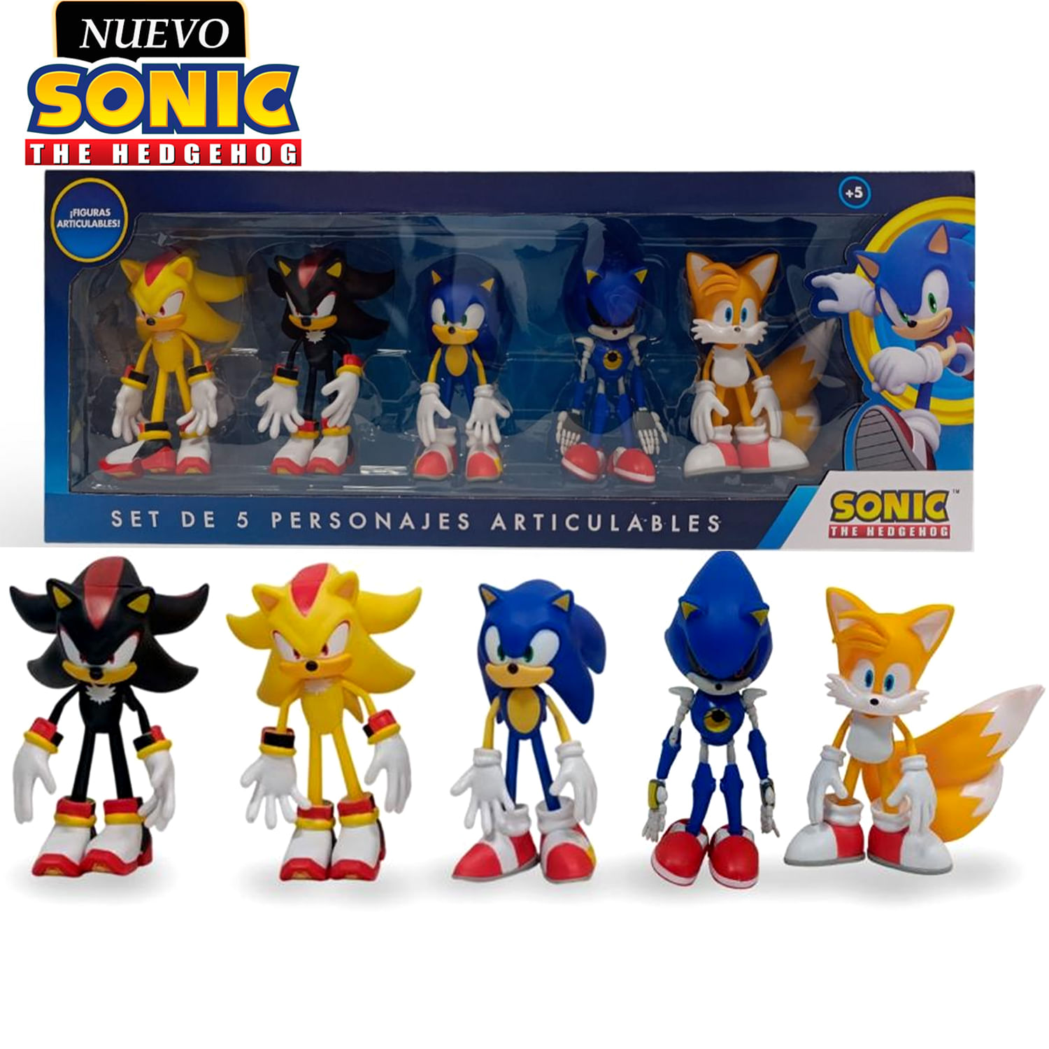Set de Muñecos Sonic Articulables y sus Amigos - M5 Tails