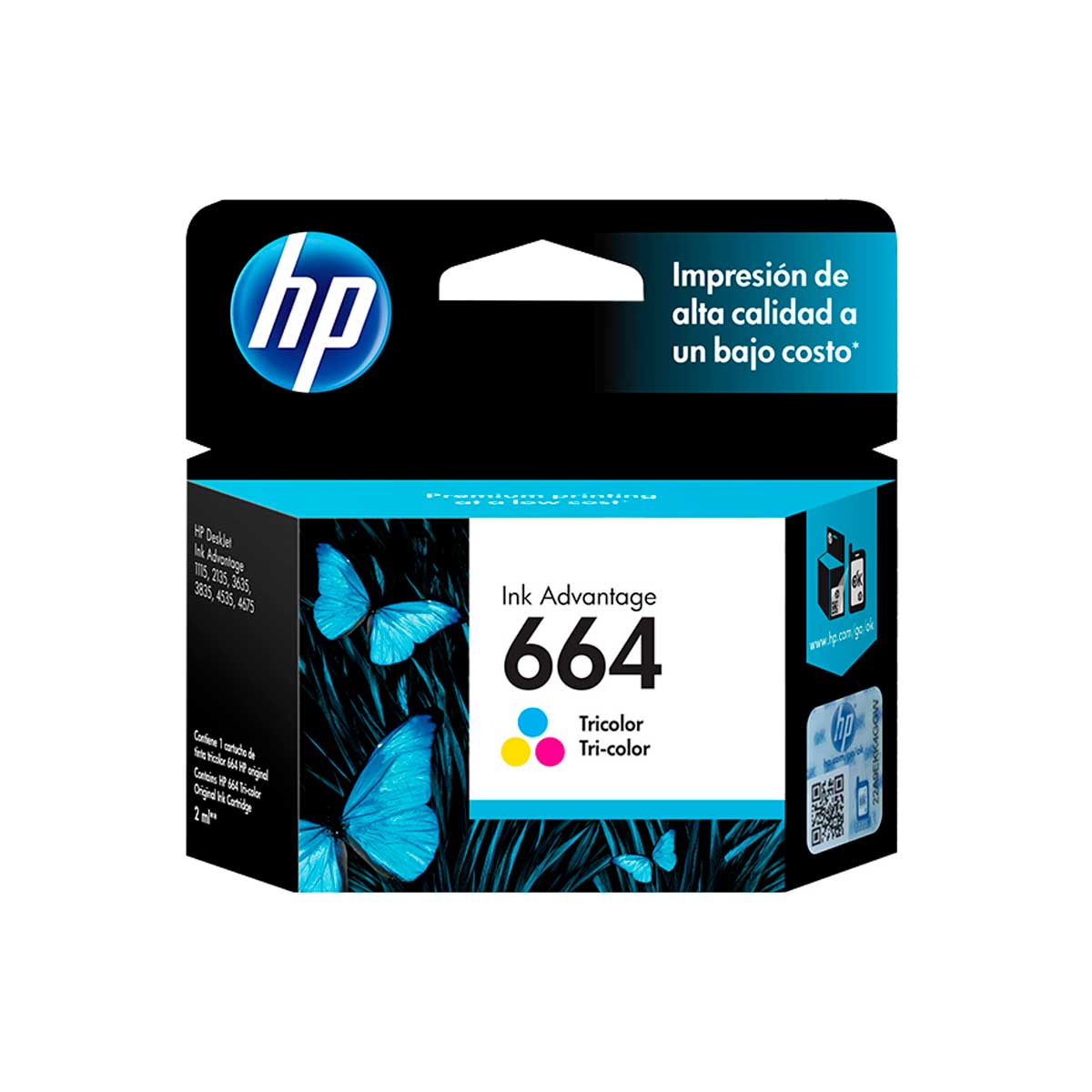 Tinta HP 664 Tricolor Original F6V28AL