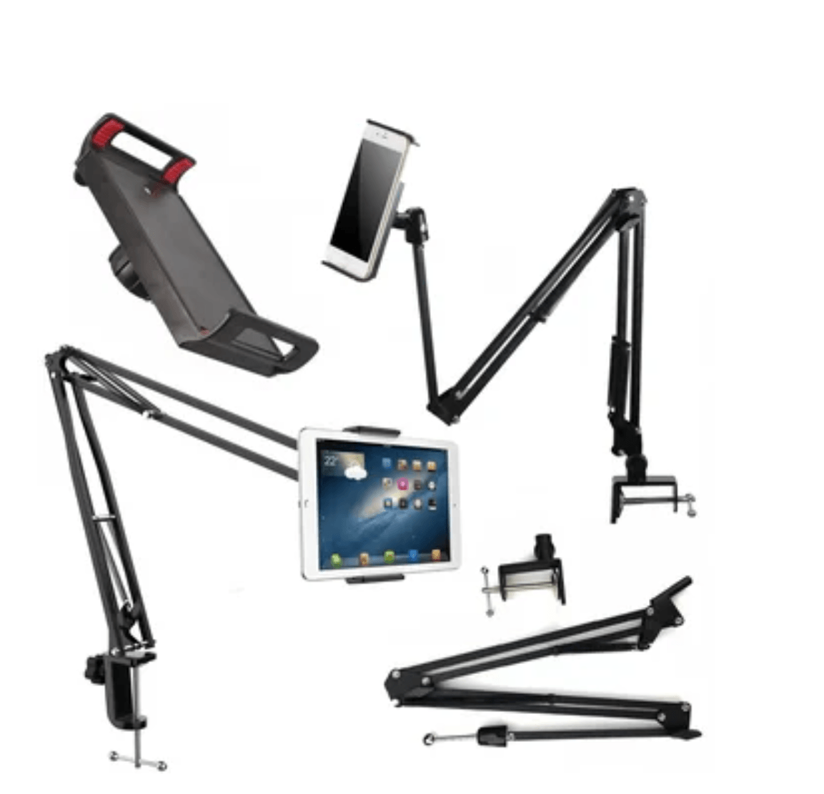 soporte de brazo largo flexible para tablet ipad 360 grados escritorio