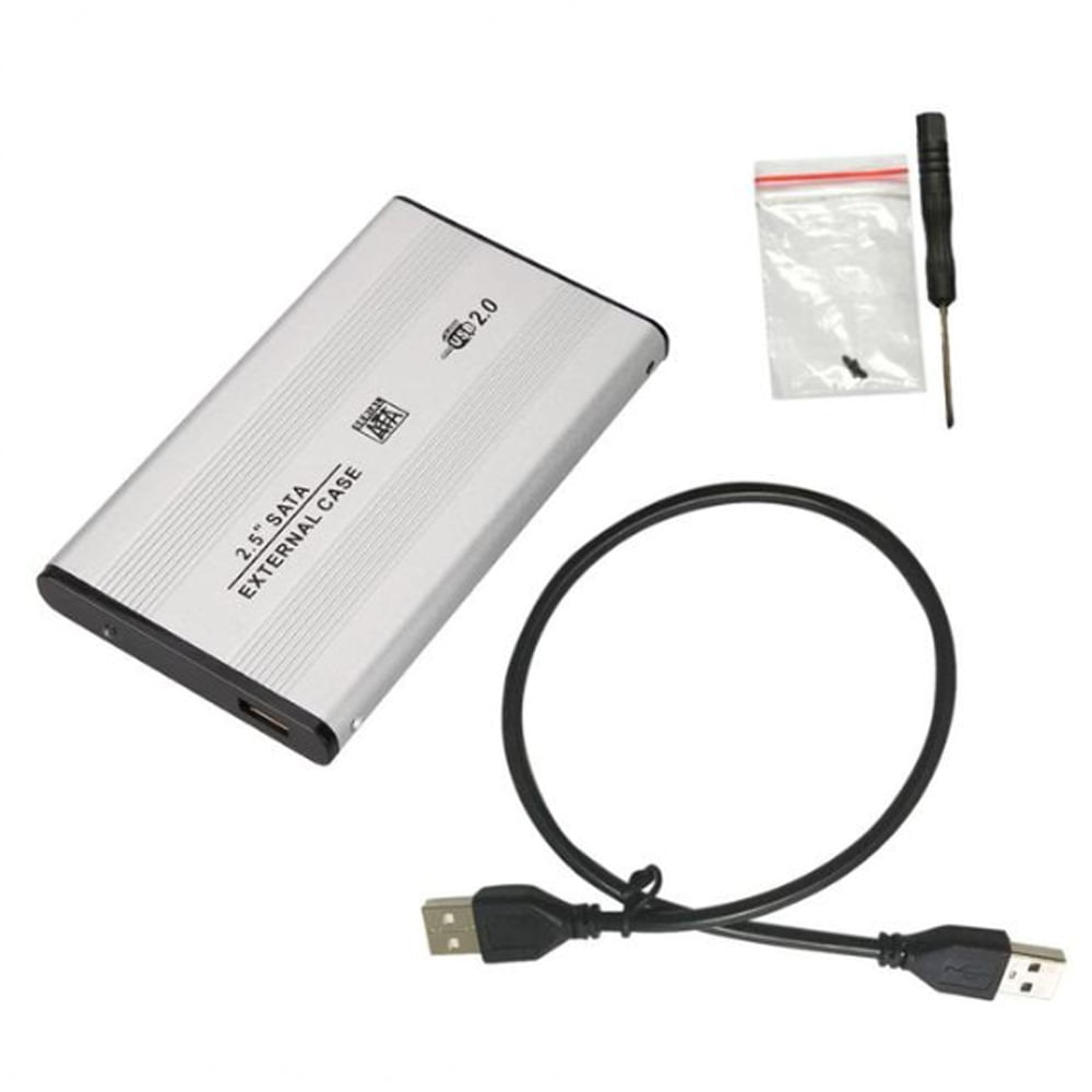 Case Disco Duro Externo Sata 2.5"" Usb 2.0 Laptop Pc Portatil Notebook - Plata