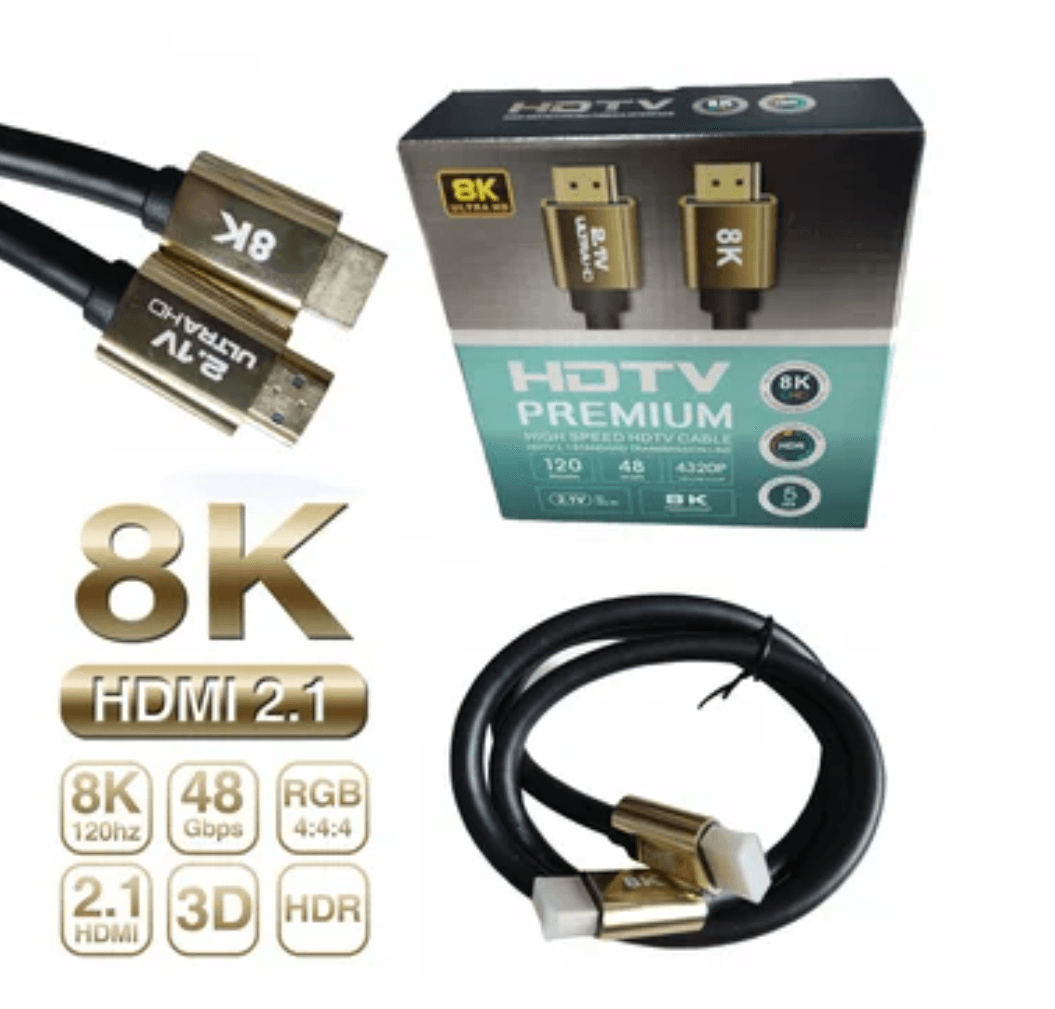Cable Hdmi 2.1V 8k Ultra Hd 3d 2 Metros 4320p Premium 48Gbps HDR- PVC