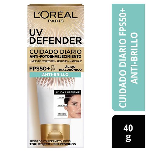 Crema Facial UV Defender FPS 50 Anti Brillo L'Oréal Paris Skin Care