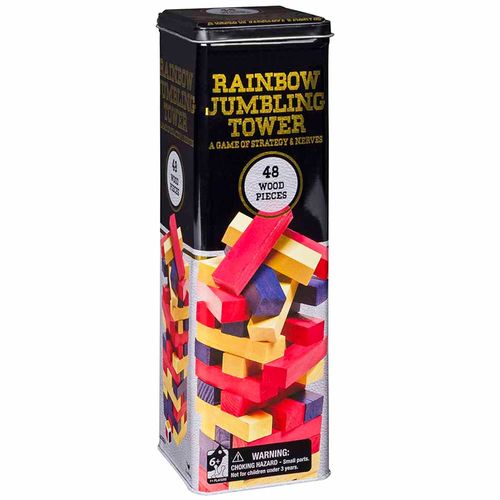 Juego de Mesa SUCKOT Torre del Arcoiris 48 Bloques de Madera