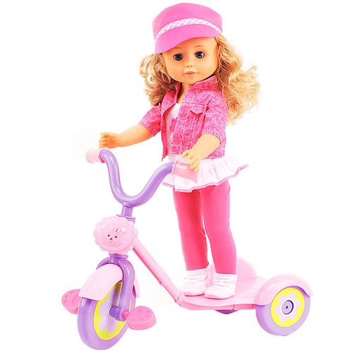 Muñeca TRENDY GIRL C/Scooter 18''