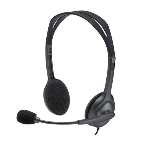 Audífono Logitech H111 con micrófono, sonido estéreo, conexión 3.5 mm, negro