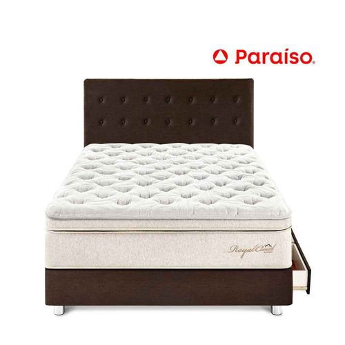 Dormitorio Royal Cloud con Cajones Chocolate 1.5 Plazas