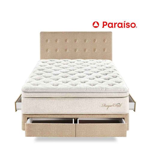 Dormitorio Royal Cloud Cajones 2 Plazas Champagne