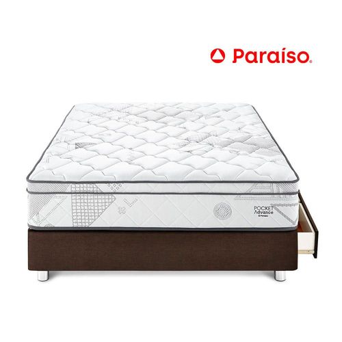 Cama Pocket Advance 1.5 Plz Con cajones - Chocolate