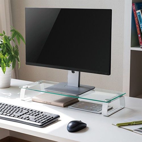 Mesa de vidrio templado Lumi para elevar monitor 56 x 21 x 8cm