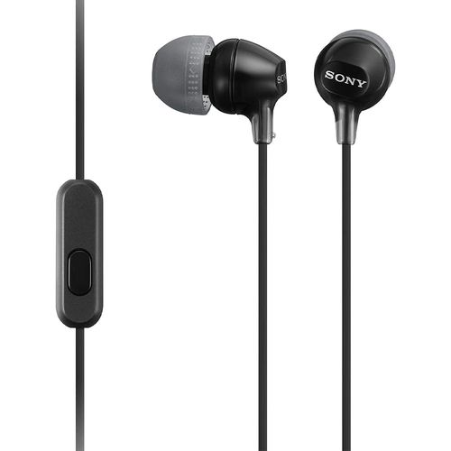 Audífono in ear con micrófono Sony MDR-EX15AP almohadillas de silicona, conector 3.5 mm, negro