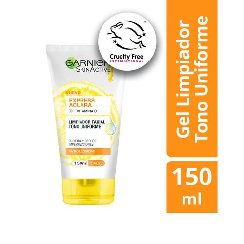 Gel Limpiador Tono Uniforme Express Aclara Garnier Skin Active X 150 Ml