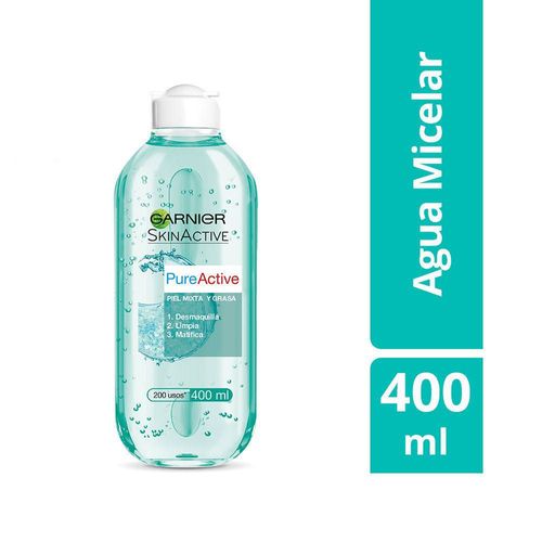 Agua Micelar Garnier Pure Active Piel Mixta A Grasa X 400 Ml