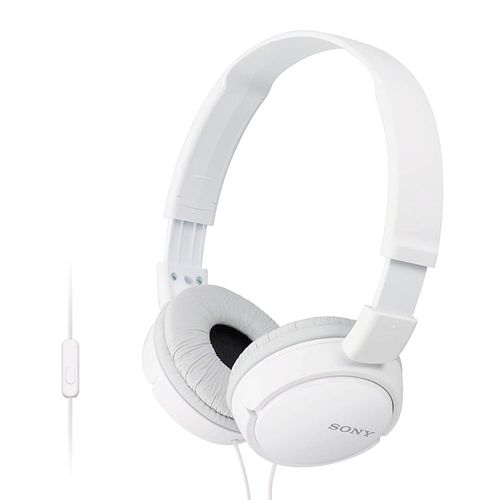 Audífono on ear con micrófono Sony MDR-ZX110AP diseño plegable giratorio, conector 3.5 mm, blanco