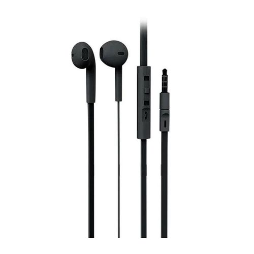 Audífono in ear con micrófono Radioshack cable plano, conector 3.5 mm, negro