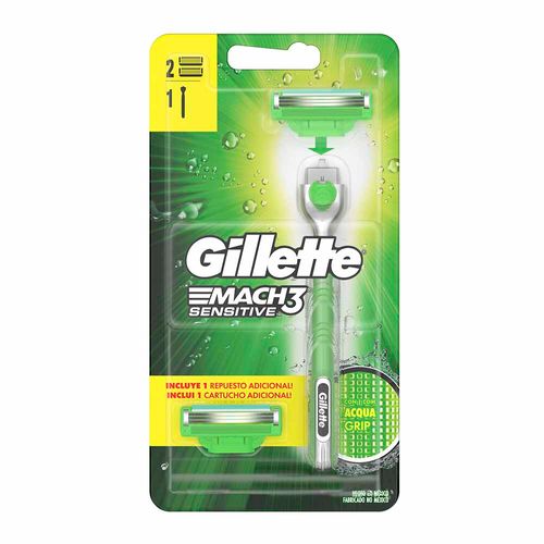 Máquina de Afeitar GILLETTE Mach 3 Sensitive + Repuesto