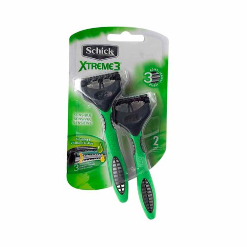 Máquina de Afeitar SCHICK Xtreme 3 Piel Sensible Paquete 2un