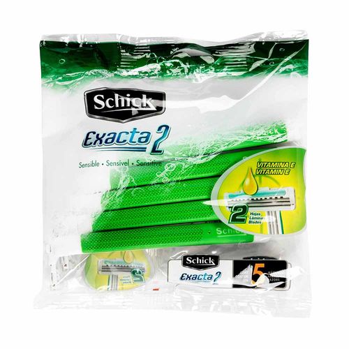 Máquina de Afeitar SCHICK Exacta Piel Sensible Bolsa 5un