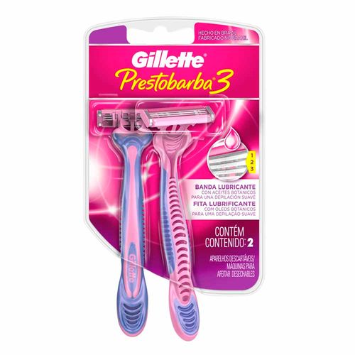 Máquina de Afeitar GILLETTE Prestobarba 3 Mujer Descartable Paquete 2un