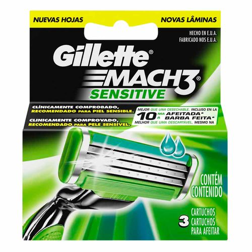 Repuesto para Máquina de Afeitar GILLETTE Mach 3 Sensitive Caja 3un