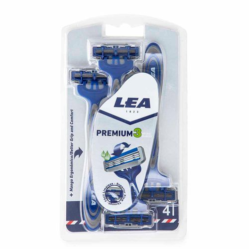 Máquina de Afeitar LEA Premium 3 Paquete 4un